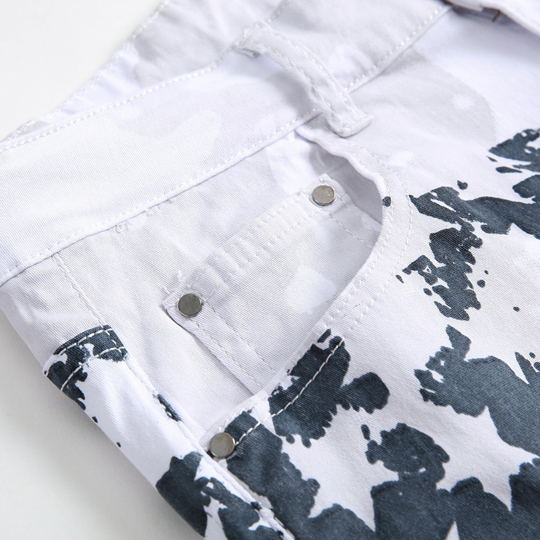 Printed Jeans High Elastic Slim Fit Men Plus Size Pants Printed Jeans High Elastic Slim Fit Men Plus Size Pants