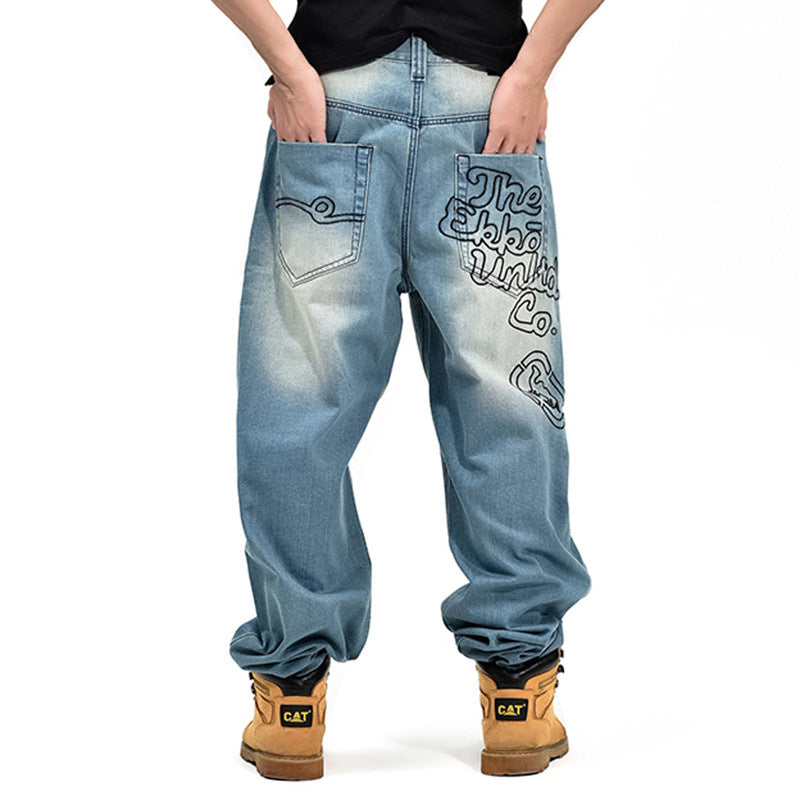 Hip-hop Style Denim Loose Casual Men's Jeans Hip-hop Style Denim Loose Casual Men's Jeans