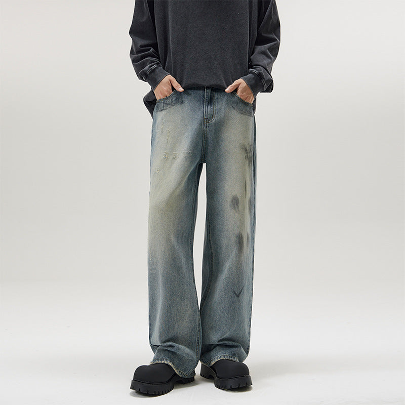 American-style Distressed Fashion Brand Jeans Men American-style Distressed Fashion Brand Jeans Men