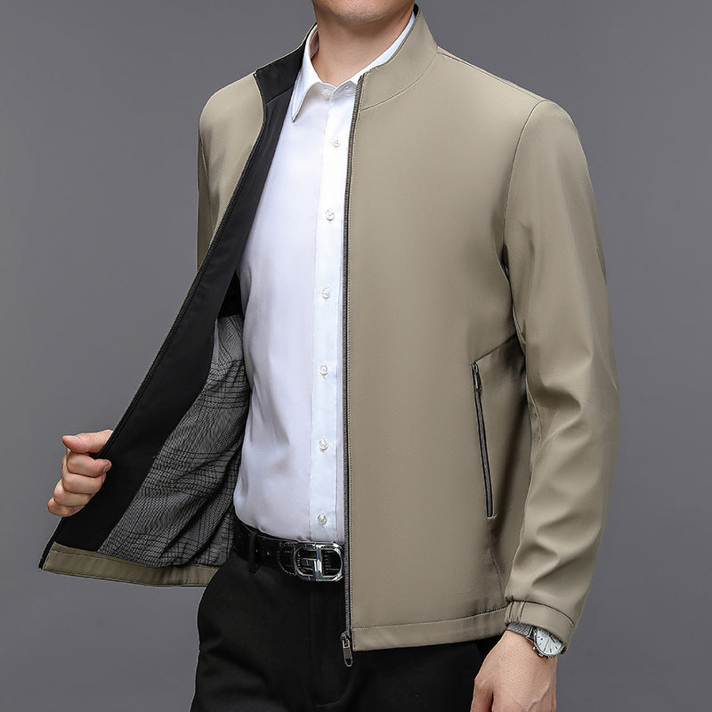 Stand Collar Middle-aged Men Casual Jacket Stand Collar Middle-aged Men Casual Jacket