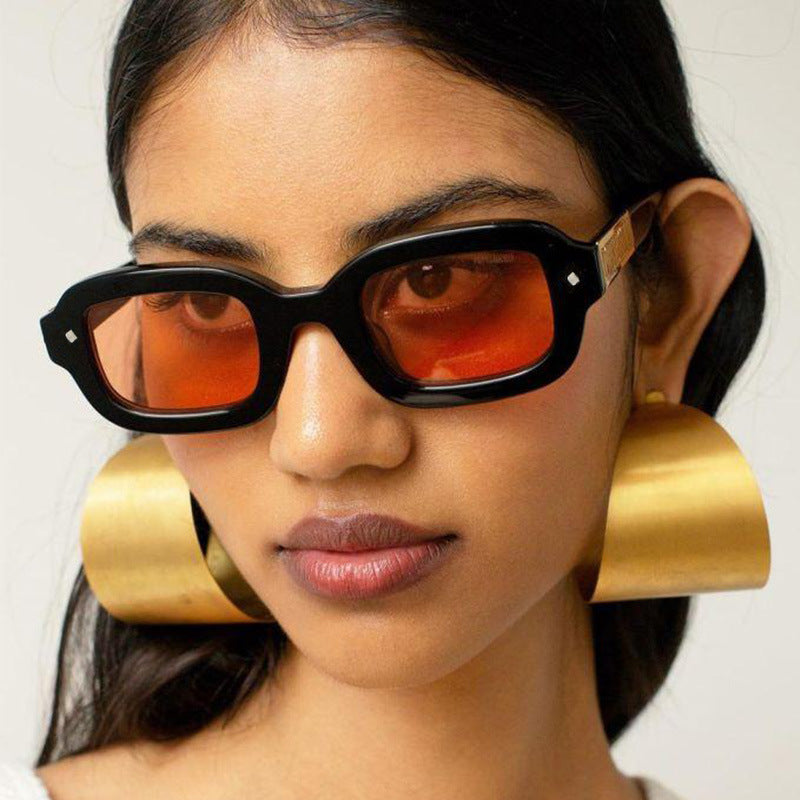Retro High-grade Narrow Frame Square Sunglasses Women Retro High-grade Narrow Frame Square Sunglasses Women