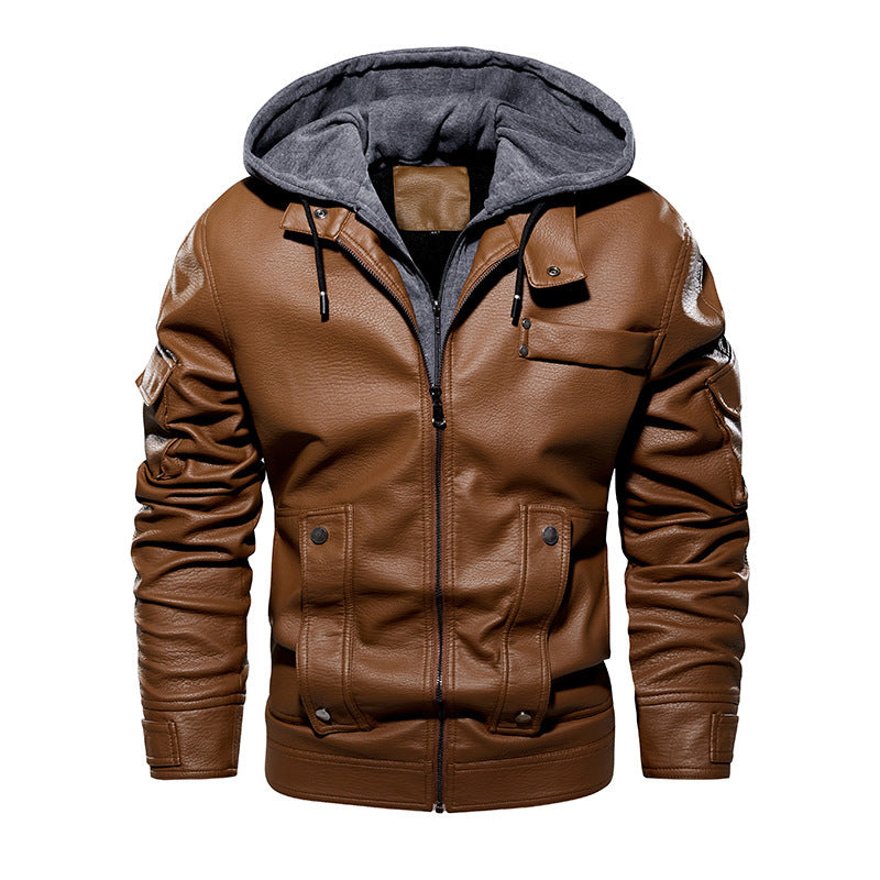Men's US Size Leather Coat Fashionable Warm Men's US Size Leather Coat Fashionable Warm