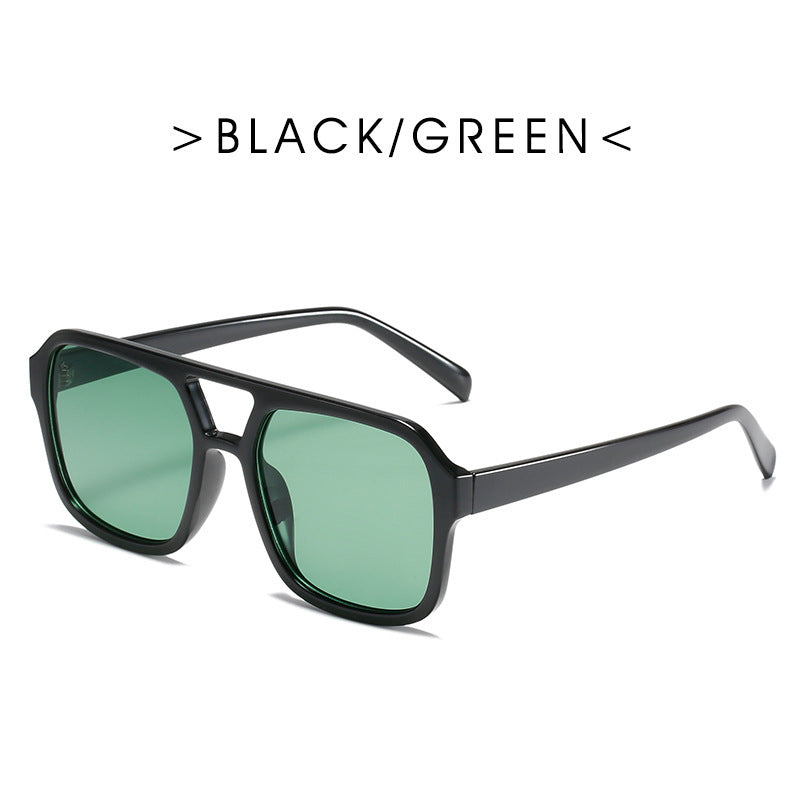 Square Double Beam Sunglasses Men And Women Retro Personality Square Double Beam Sunglasses Men And Women Retro Personality