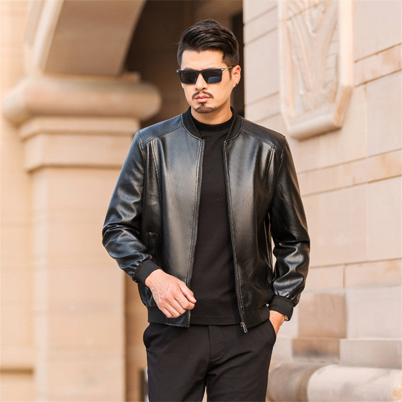 Men's Leather Jackets Spring And Autumn Plus Cashmere Men's Loose Men's Leather Jackets Spring And Autumn Plus Cashmere Men's Loose