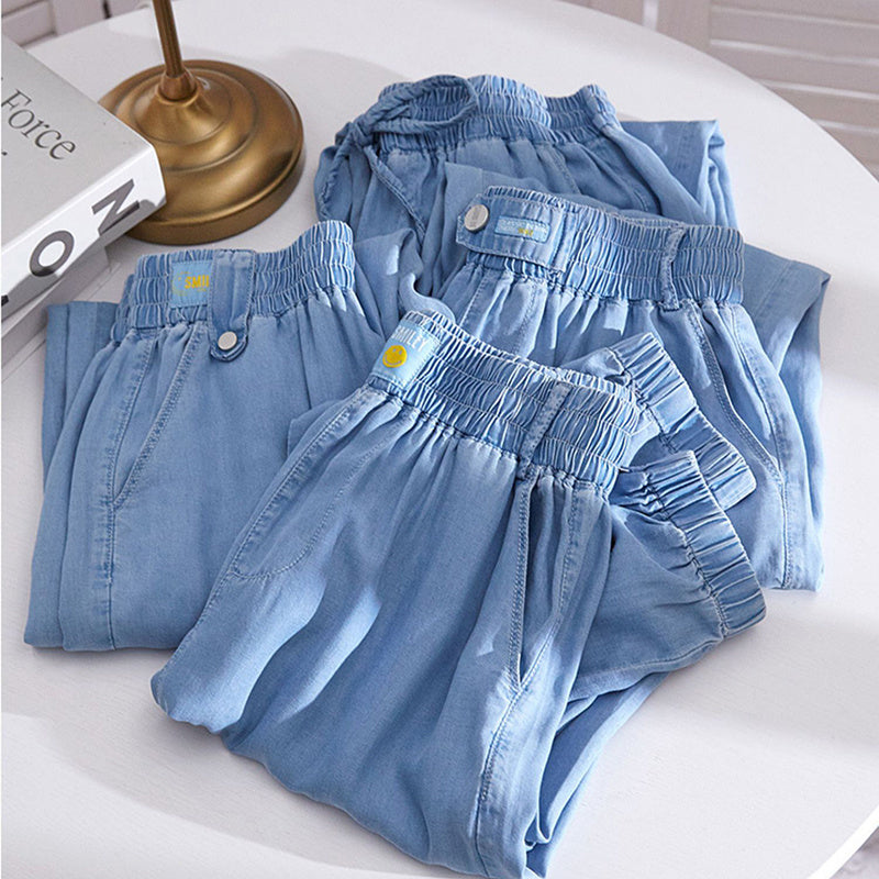 Summer Thin Harem Jeans For Women Korean Fashion Casual Ice Silk Summer Thin Harem Jeans For Women Korean Fashion Casual Ice Silk