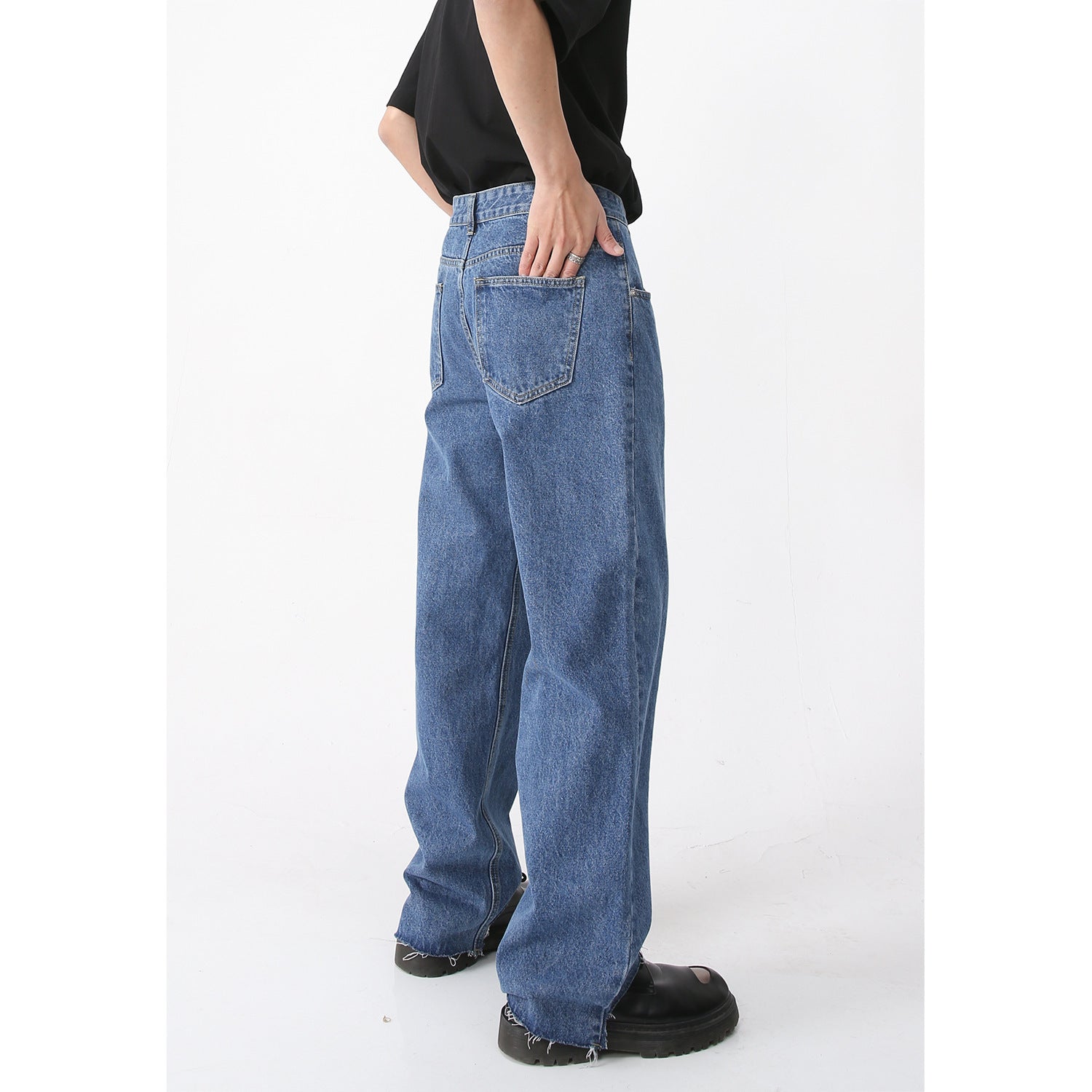 Simple Retro Casual Jeans Irregular Simple Retro Casual Jeans Irregular