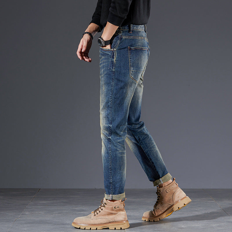 Nostalgic Washed Men's Trousers Retro Trendy Pencil Pants Nostalgic Washed Men's Trousers Retro Trendy Pencil Pants