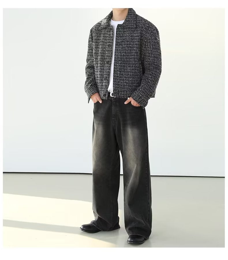 Men's American-style Retro Washed Straight Jeans Men's American-style Retro Washed Straight Jeans