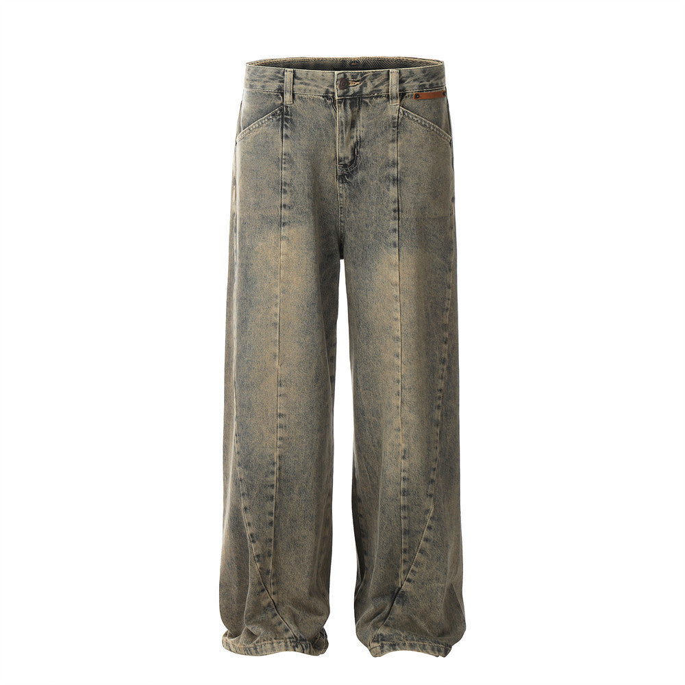 Washed Jeans Punk Fashion Brand Men Washed Jeans Punk Fashion Brand Men