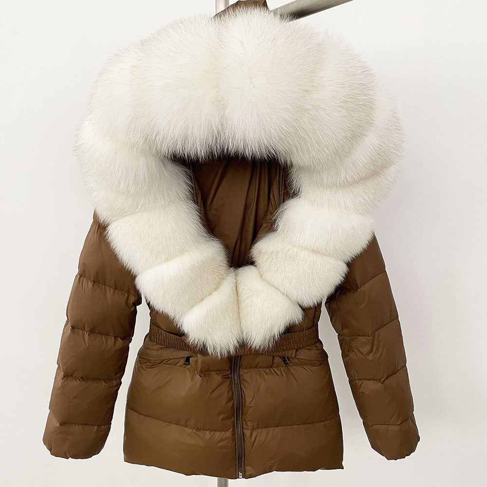 Short Women's Thickened Slim Fit Waist-tight Fur Down Jacket Short Women's Thickened Slim Fit Waist-tight Fur Down Jacket