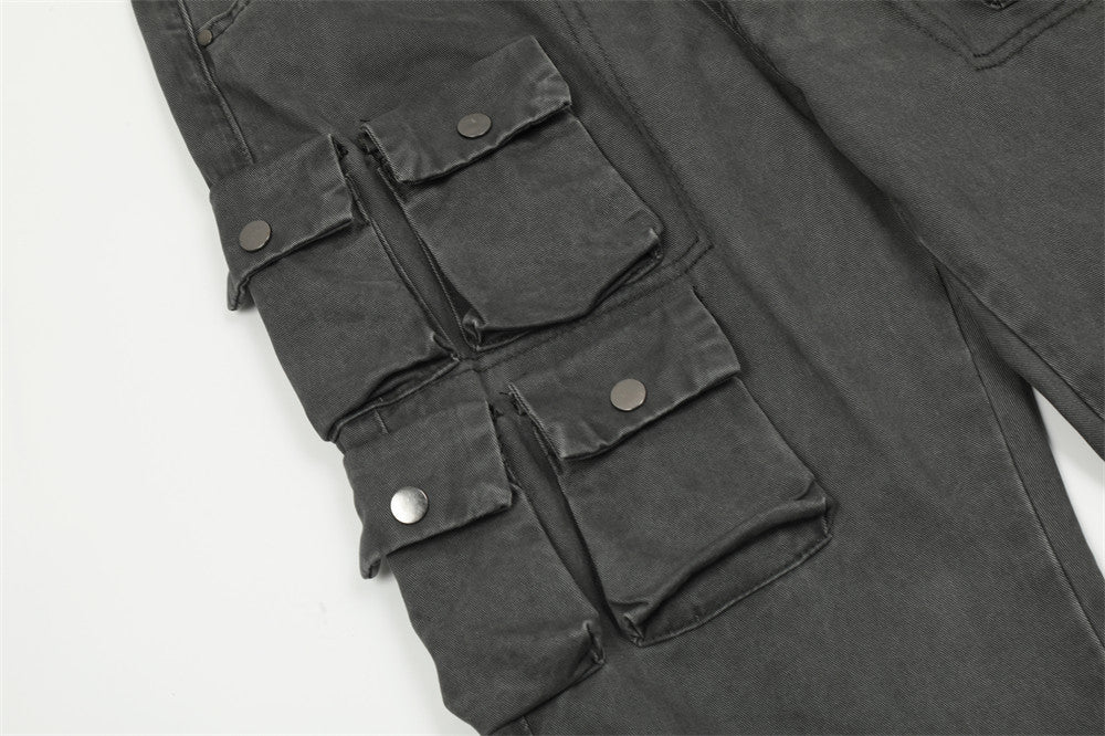 Mechanical Style Tactical Multi-pocket Jeans Men Mechanical Style Tactical Multi-pocket Jeans Men