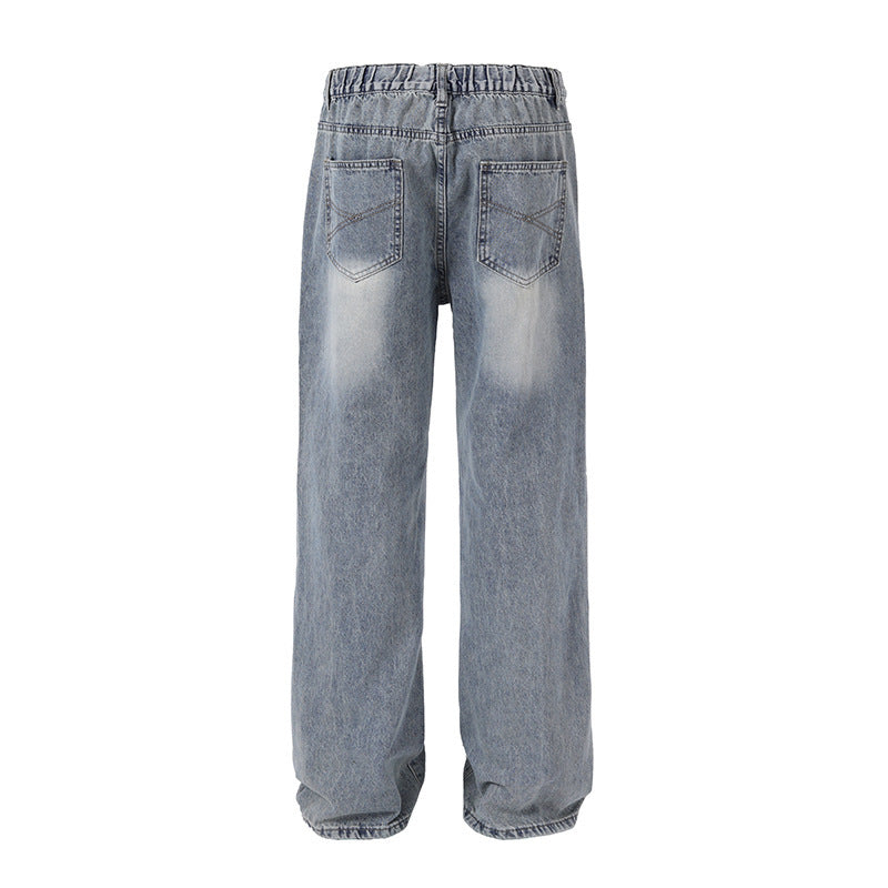 Washed Bright White Loose Jeans Men Washed Bright White Loose Jeans Men