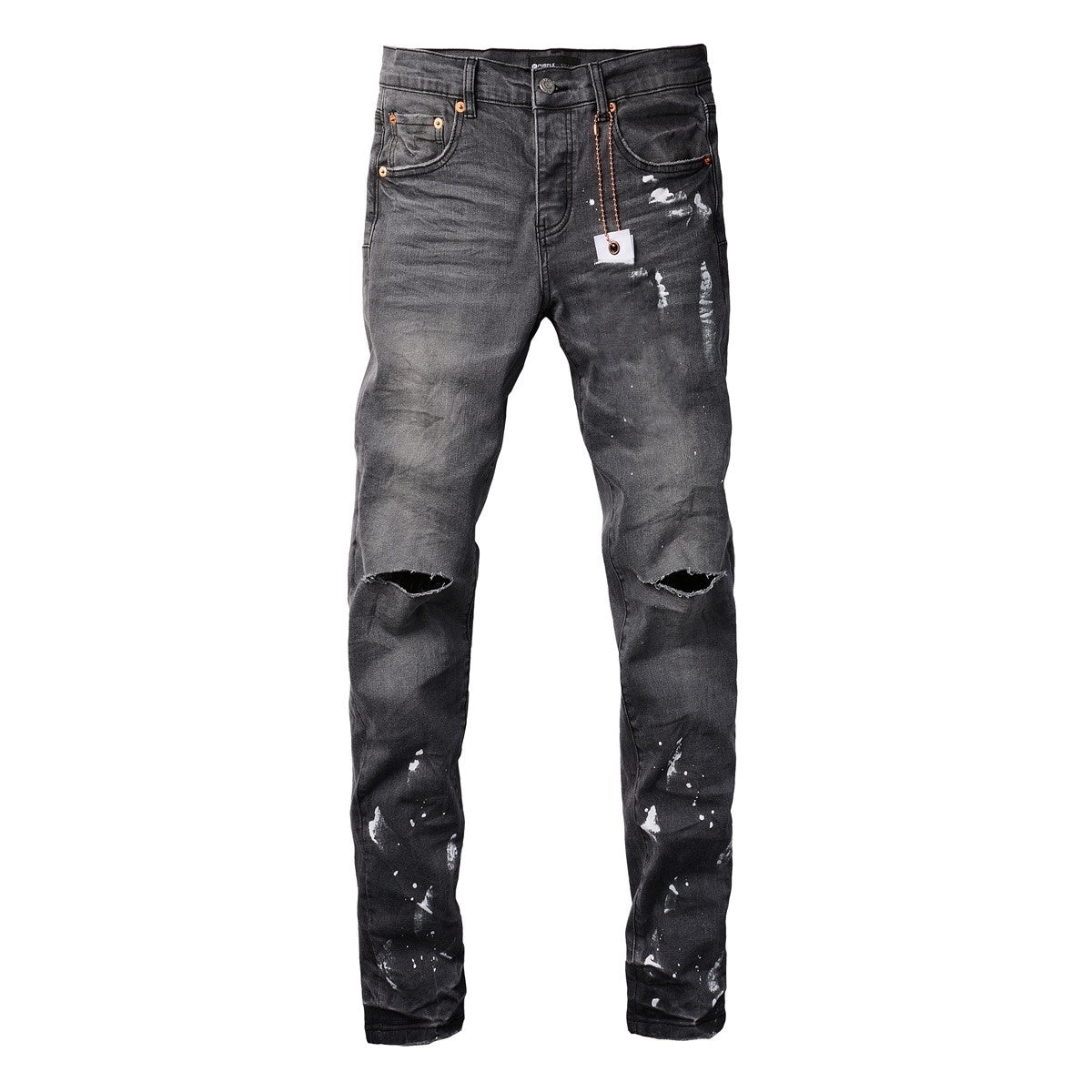 New Gray Knee Knife Ripped Jeans Splash Ink New Gray Knee Knife Ripped Jeans Splash Ink