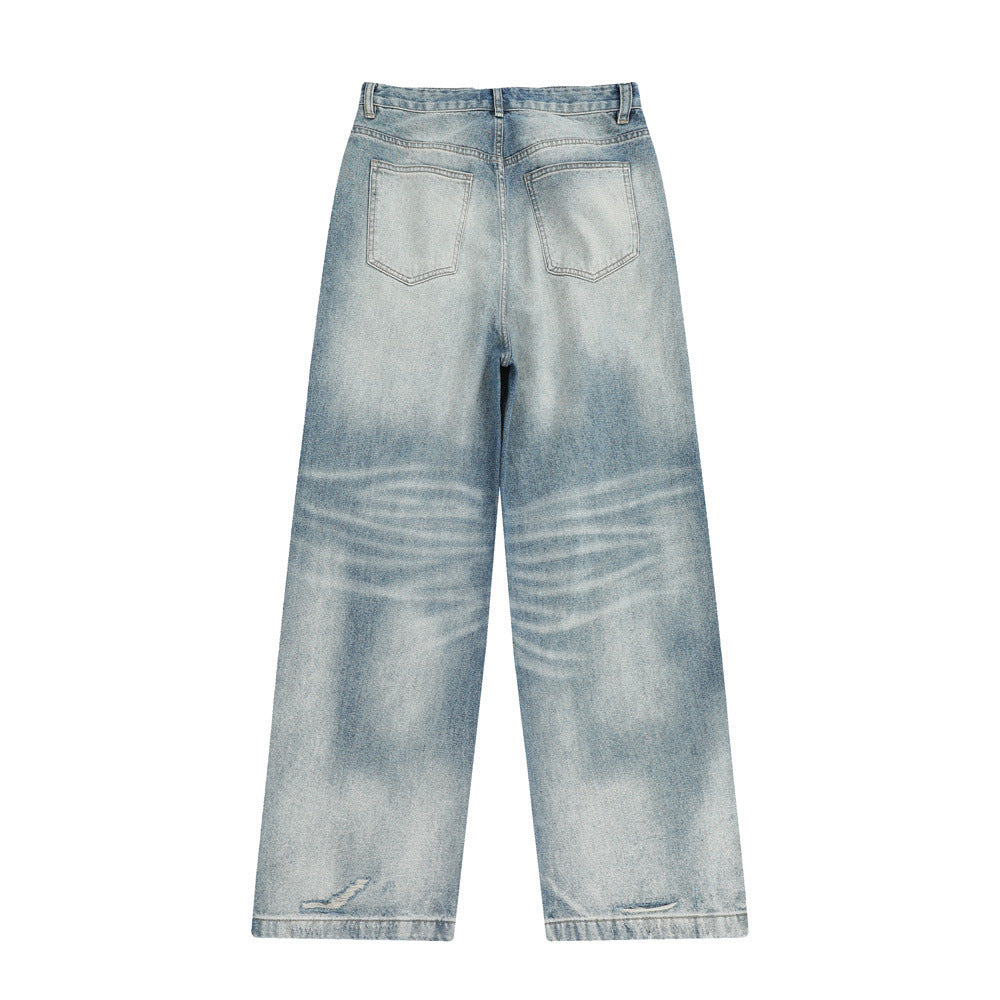 Washed Gradient Tie-dye Denim Trousers Men's Trendy Punk Washed Gradient Tie-dye Denim Trousers Men's Trendy Punk
