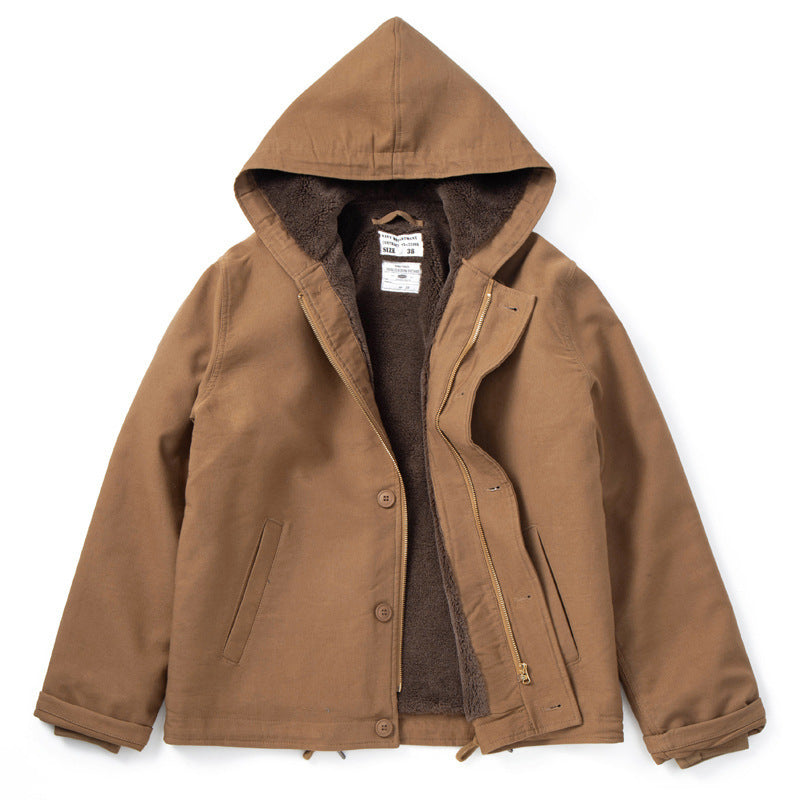 Men Lamb Wool Coat With Velvet Padded Men Lamb Wool Coat With Velvet Padded