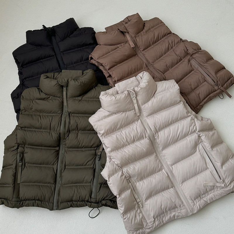 Autumn And Winter New Korean Style Stand Collar Short Cotton Waistcoat Autumn And Winter New Korean Style Stand Collar Short Cotton Waistcoat