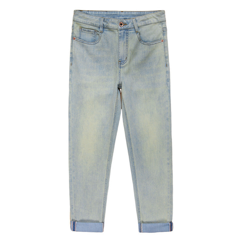 Casual Retro Korean Style Slim-fitting Ankle-tied Stretch Men's Jeans Casual Retro Korean Style Slim-fitting Ankle-tied Stretch Men's Jeans