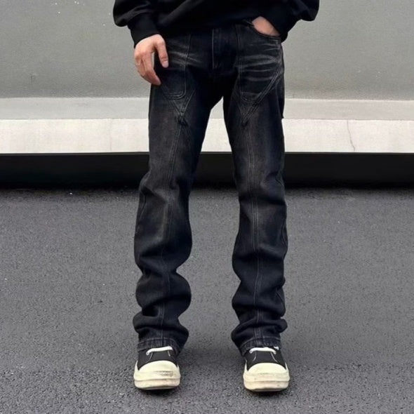 Casual Tapered Straight Washed Jeans Men Casual Tapered Straight Washed Jeans Men