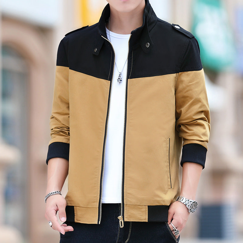 Men's Color Stitching Stand-collar Jacket Men's Color Stitching Stand-collar Jacket