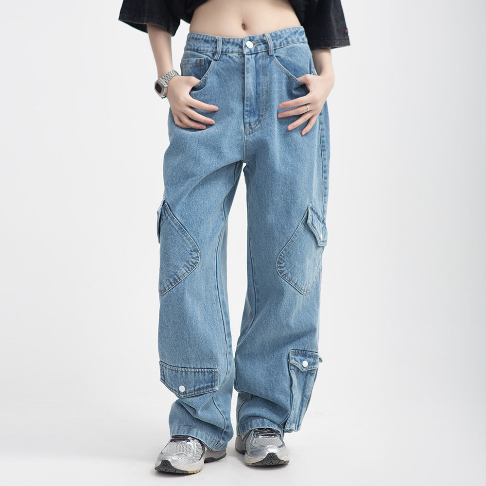 Fashion Personality Multi-pocket Workwear Jeans Men Fashion Personality Multi-pocket Workwear Jeans Men