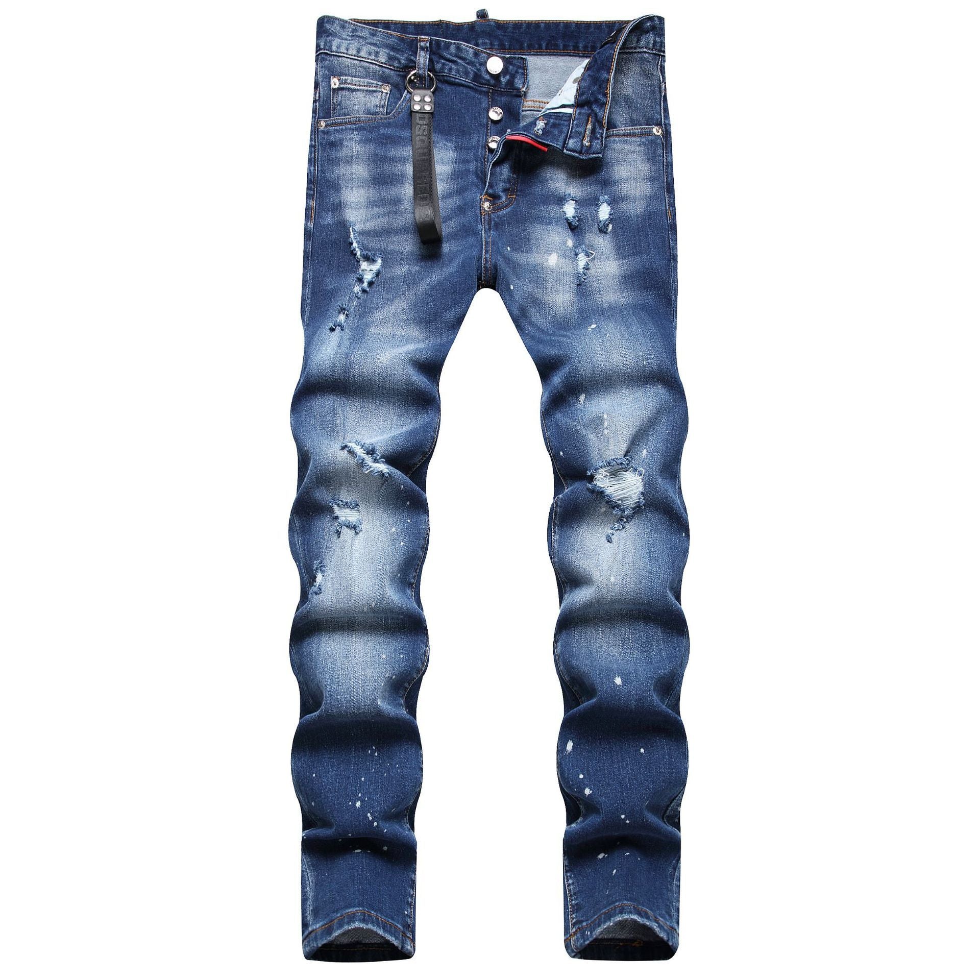 Men's Jeans Ripped Fashion Ornaments Trend Men's Jeans Ripped Fashion Ornaments Trend
