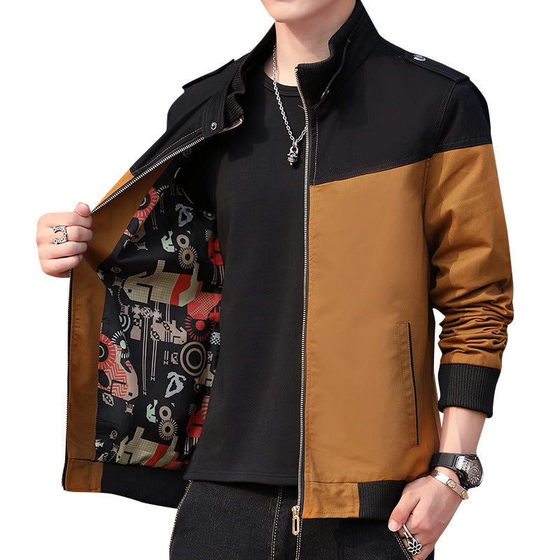 Men's Color Stitching Stand-collar Jacket Men's Color Stitching Stand-collar Jacket