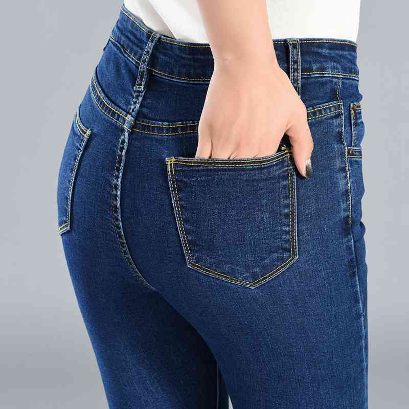 Jeans Trousers And Feet Pants Are Thin And Tight Elastic Women Jeans Trousers And Feet Pants Are Thin And Tight Elastic Women