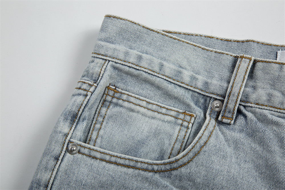Punk Hole & Patch Jeans Men's Loose Retro Punk Hole & Patch Jeans Men's Loose Retro