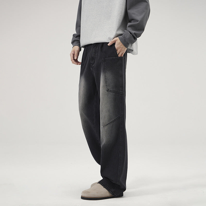 Men's Retro Multi-pocket Workwear Jeans Fashion Brand Straight Casual Trousers Men's Retro Multi-pocket Workwear Jeans Fashion Brand Straight Casual Trousers