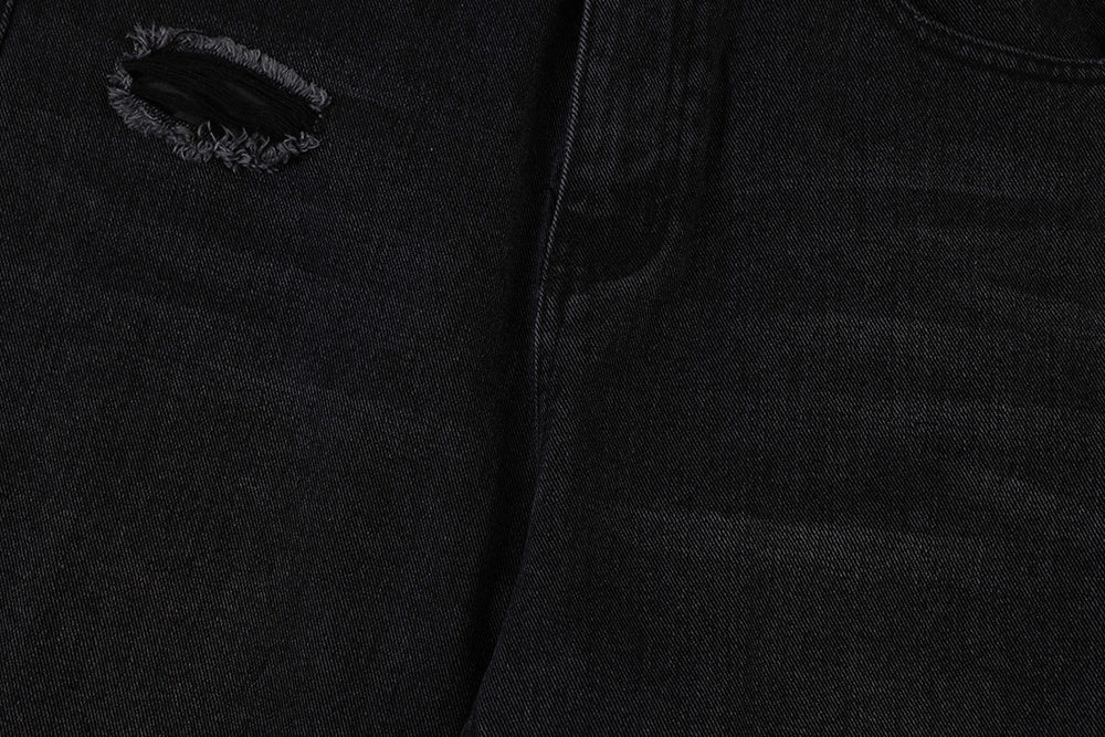 Knee Ripped Jeans Men Washed And Worn Beggar Pants Knee Ripped Jeans Men Washed And Worn Beggar Pants