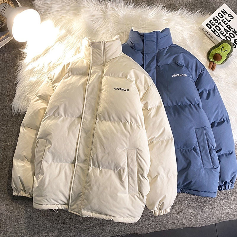 Winter New Padded Coat Hong Kong Style Loose Down Cotton-padded Jacket Fleece-lined Winter New Padded Coat Hong Kong Style Loose Down Cotton-padded Jacket Fleece-lined