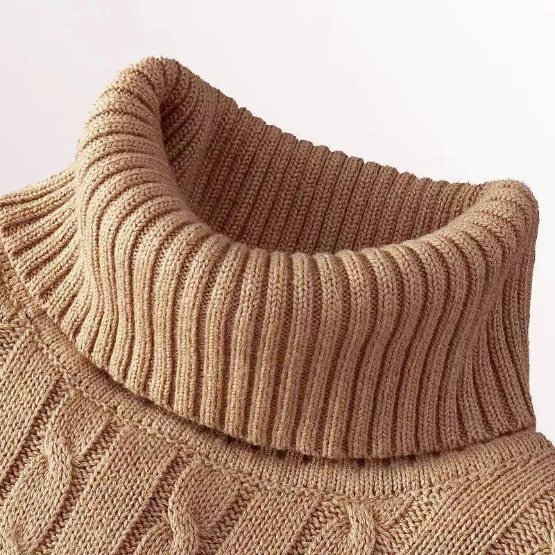 Twist Knitted Pullover Slim Fit Warm Top Solid Color Twist Knitted Pullover Slim Fit Warm Top Solid Color