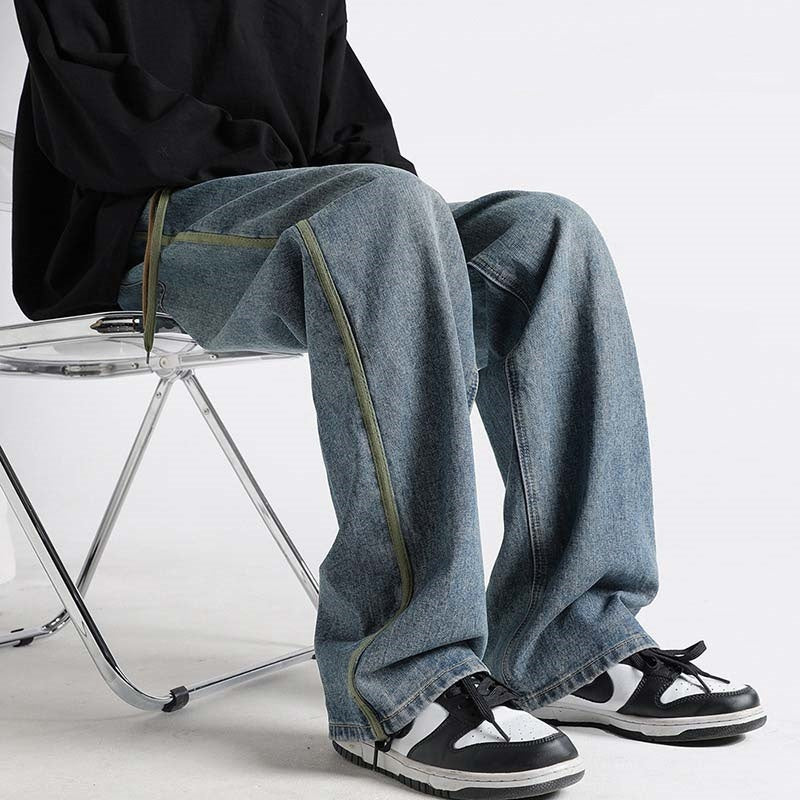 Men's Spring Retro Washed Loose Straight Casual Pants Men's Spring Retro Washed Loose Straight Casual Pants