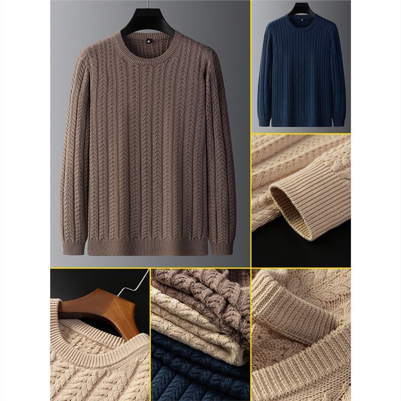 Sweater Men's Thick Cotton Solid Color With Fur Sweater Men's Thick Cotton Solid Color With Fur