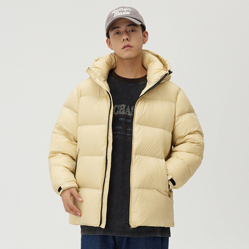 Down Jacket Thickened Couple Winter New Windproof Coat Solid Color Hooded Down Jacket Thickened Couple Winter New Windproof Coat Solid Color Hooded