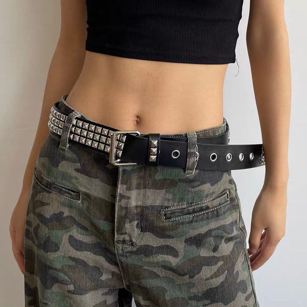 Rivet Belt Rock Trend Punk Bullet Black Belt Men And Women Personality Fashion Hip-hop Accessories Rivet Belt Rock Trend Punk Bullet Black Belt Men And Women Personality Fashion Hip-hop Accessories