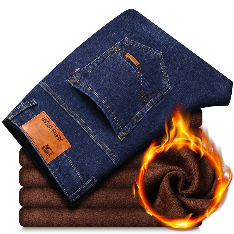 Thickened Plush Jeans Keep Men Warm In Winter Thickened Plush Jeans Keep Men Warm In Winter