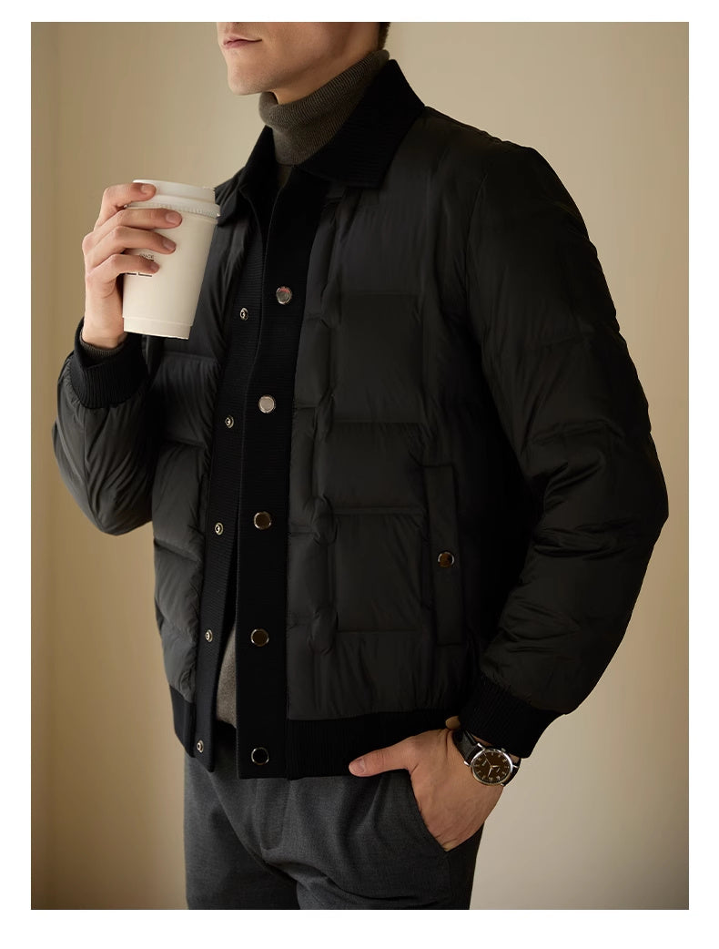 Men's High-end Casual Patchwork Short Coat Men's High-end Casual Patchwork Short Coat
