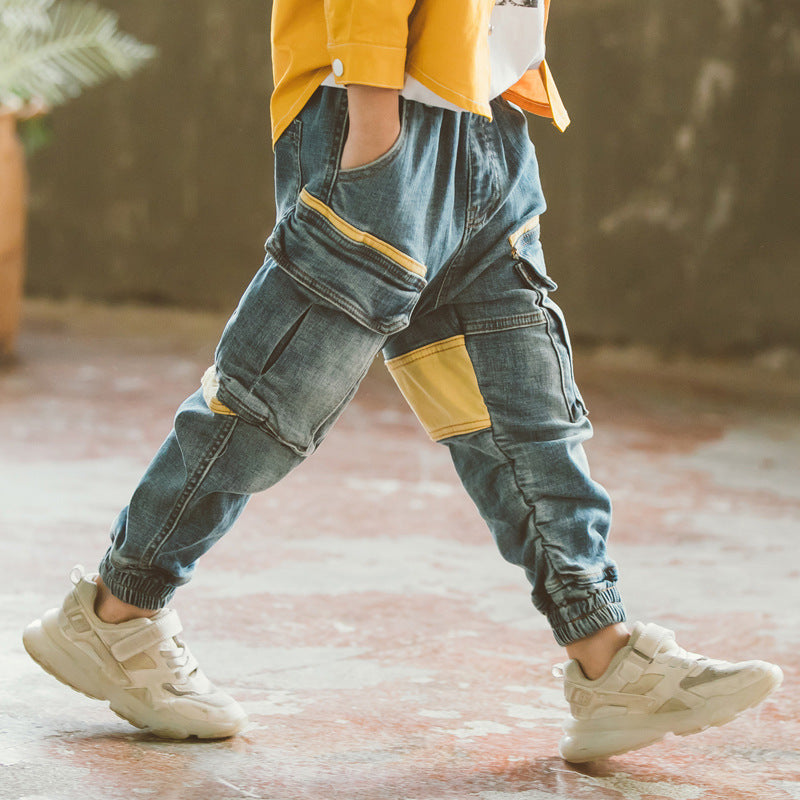 Boys Spring And Autumn Denim Overalls Trousers Boys Spring And Autumn Denim Overalls Trousers