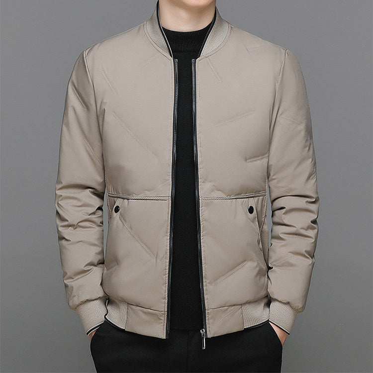Fashion Down Jacket Winter Warm Baseball Jacket For Men Casual All-match Solid Color Coat Fashion Down Jacket Winter Warm Baseball Jacket For Men Casual All-match Solid Color Coat