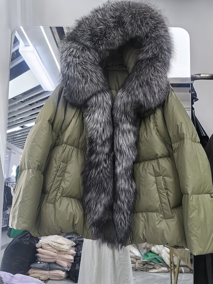 Fox Big Fur Collar Duck Down Down Jacket Female Fox Big Fur Collar Duck Down Down Jacket Female