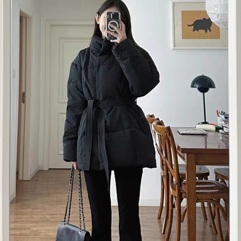 Waist-controlled Lace-up Cotton Coat Jacket Women Waist-controlled Lace-up Cotton Coat Jacket Women