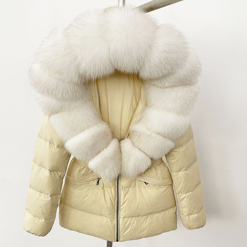 Short Women's Thickened Slim Fit Waist-tight Fur Down Jacket Short Women's Thickened Slim Fit Waist-tight Fur Down Jacket