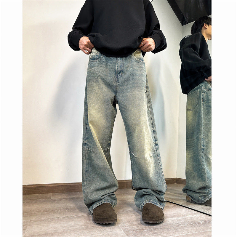 Jeans Men's Loose Straight Mop Pants Jeans Men's Loose Straight Mop Pants