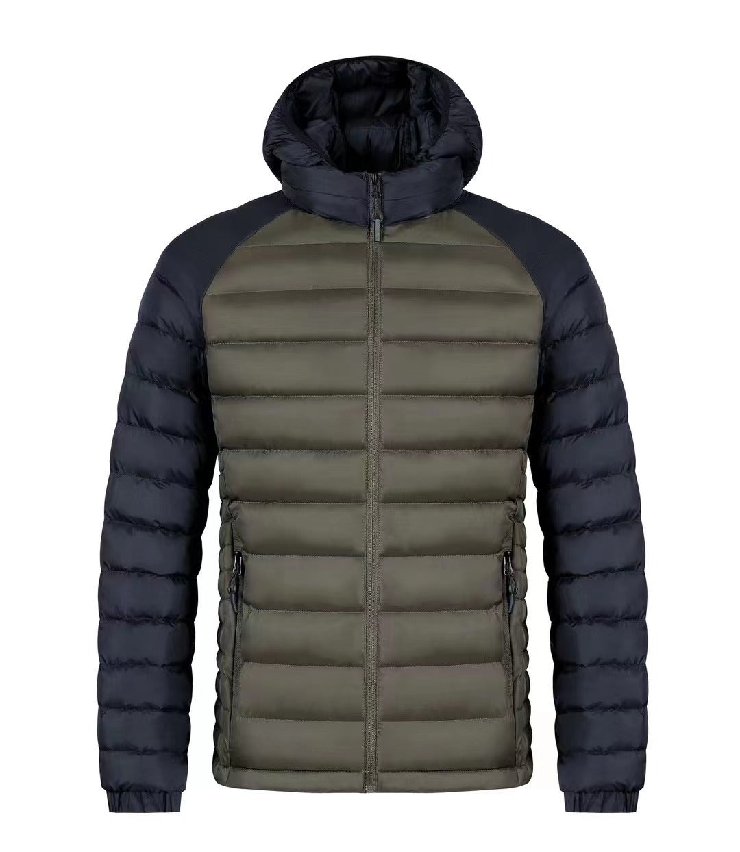 Men's Fleece-lined Thick Hooded Rib Cotton-padded Jacket Men's Fleece-lined Thick Hooded Rib Cotton-padded Jacket