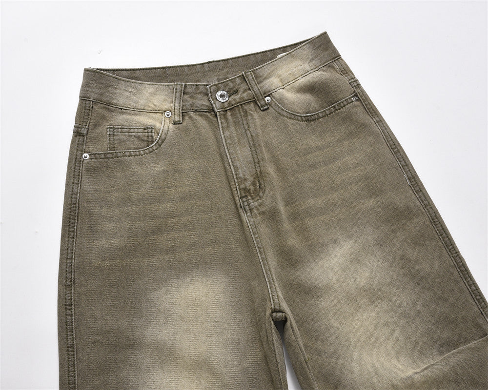 Waste Soil Washed And Worn Jeans For Men Waste Soil Washed And Worn Jeans For Men