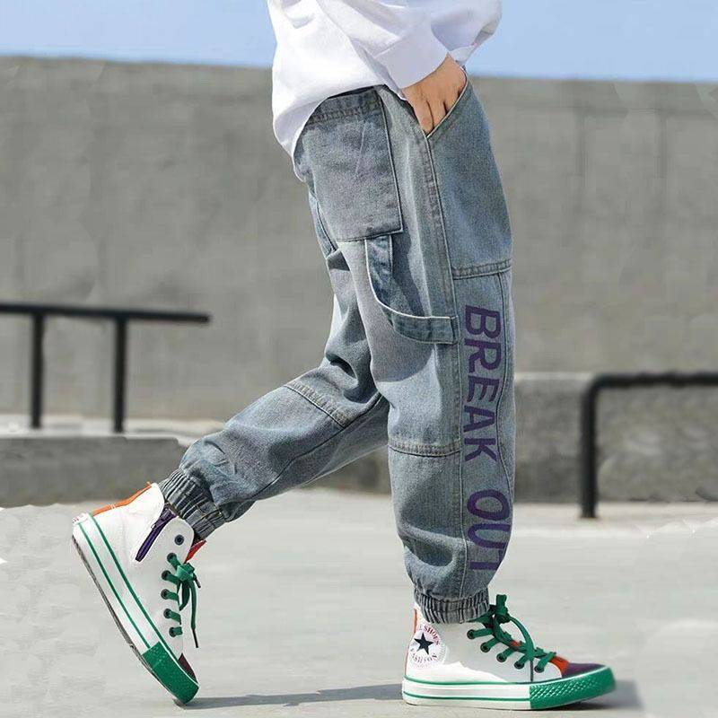 Boys' Jeans And Trousers Primary School Students Loose Western Style Boys' Jeans And Trousers Primary School Students Loose Western Style