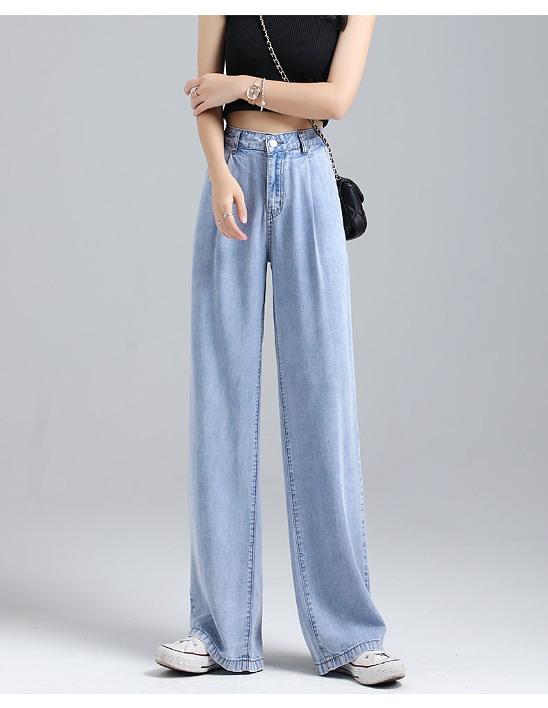 Tencel jeans wide leg pants for women in summer Tencel jeans wide leg pants for women in summer