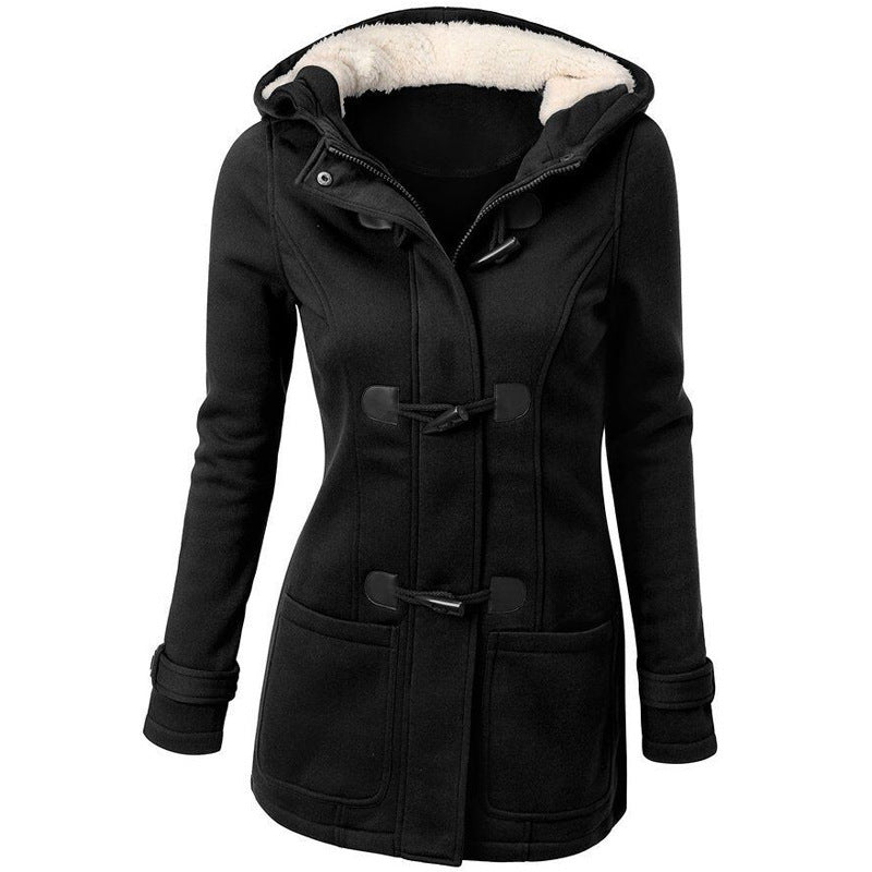 warm winter fur collar jackets women new horn button Long down coat women parka Plus Size female parka hoodies Women warm winter fur collar jackets women new horn button Long down coat women parka Plus Size female parka hoodies Women
