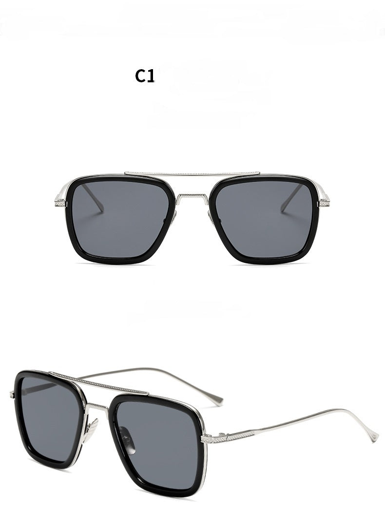 New Fashion Sunglasses Men Metal Square Iron Glasses New Fashion Sunglasses Men Metal Square Iron Glasses